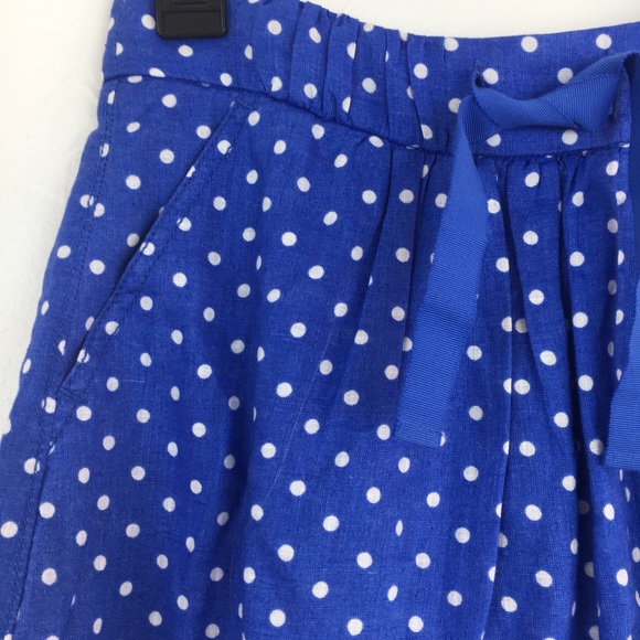 J. Crew Boardwalk Linen Skirt In Polka Dot Size 0 - Picture 4 of 7